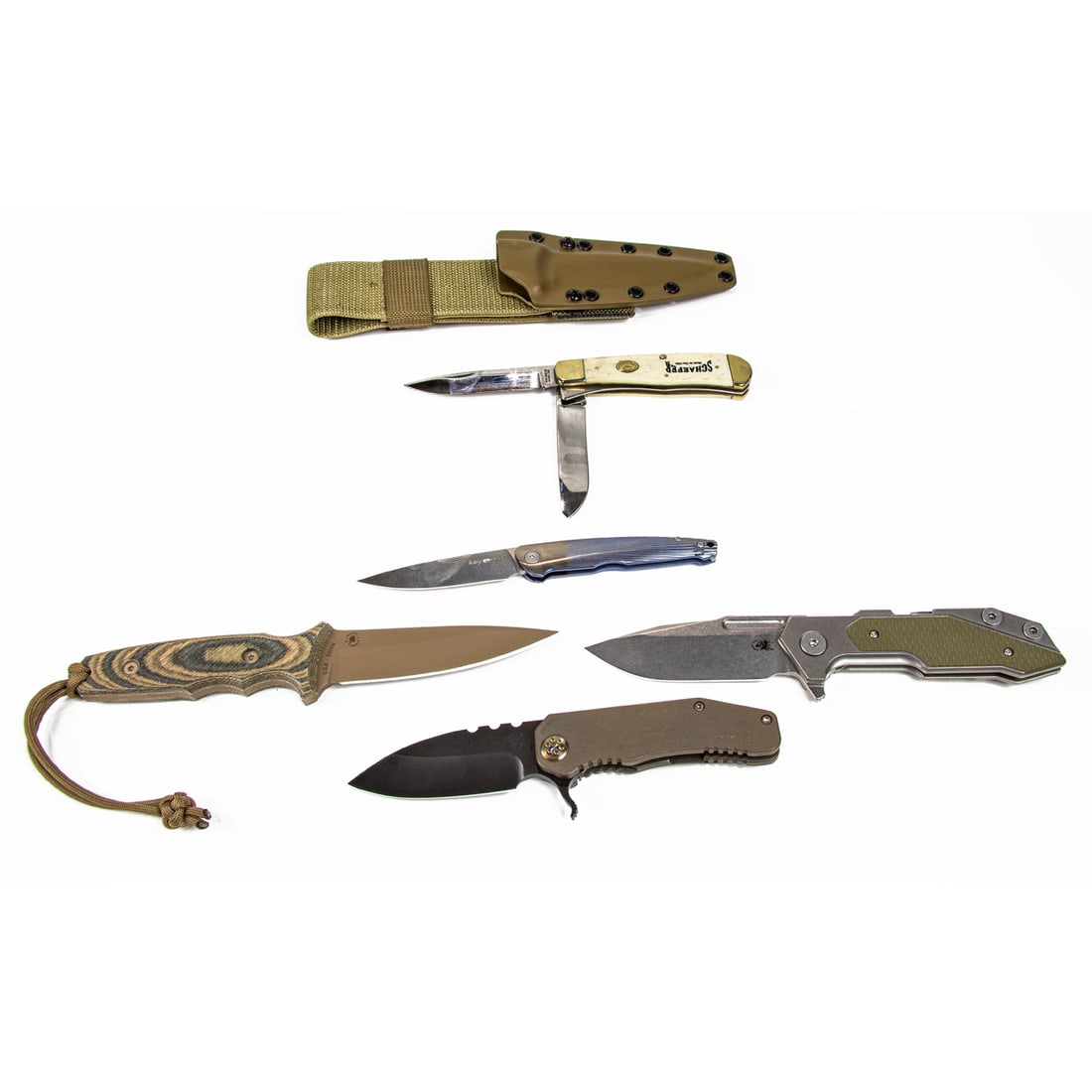 Five contemporary outdoor, utility and sporting knives in original boxes, Five contemporary outdoor, (1 of 2)