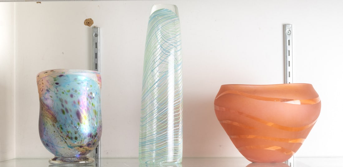 Three Contemporary studio art glass vases (1 of 2)