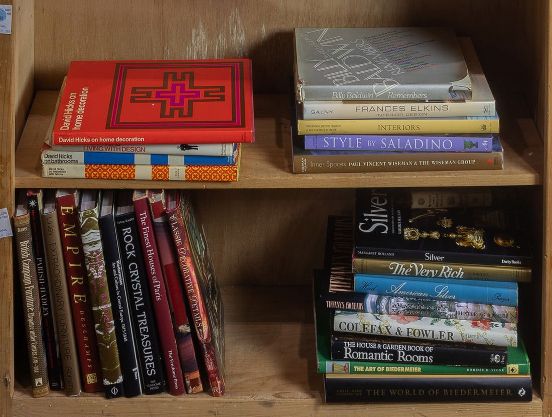 Two shelves of books mainly relating to interior design and antiques (1 of 1)