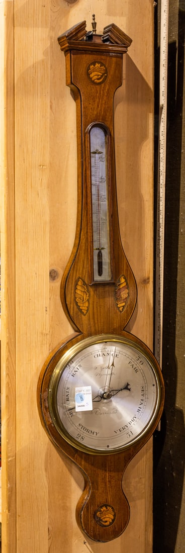An inlaid mahogany banjo barometer (1 of 1)