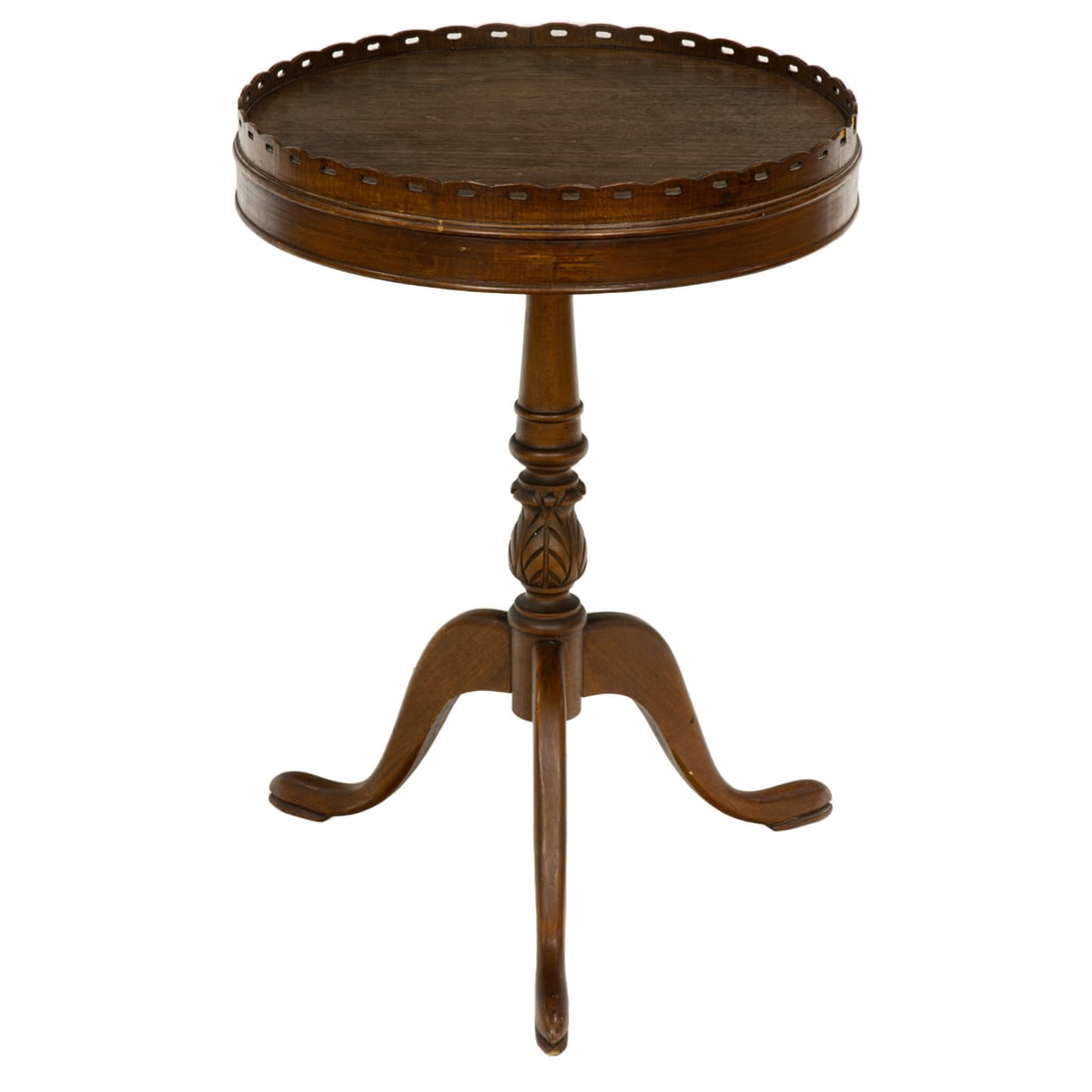 A Victorian style round tea table with galleried top (1 of 4)