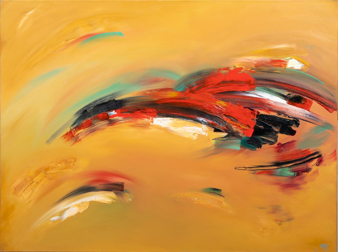 Painting, American School (20th century): American School (20th century), "Mexico," oil on canvas, signed "Kathy B" lower right, titled verso, canvas (unframed): 36"h x 48"w
