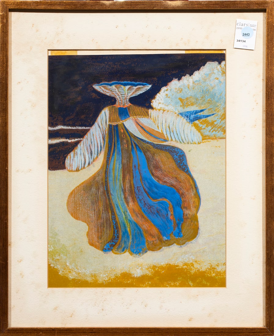 Work on paper, American School (20th century): American School (20th century), Gown, pastel on paper, signed indistinctly lower right, overall (with frame): 20.25"h x 16.5"w
