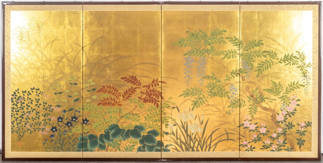 Japanese four-panel folding screen (1 of 2)