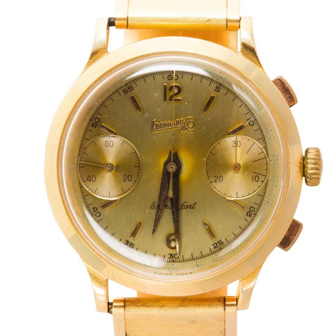 An eighteen karat gold wristwatch, Extra Fort, Eberhard & Co. (1 of 2)