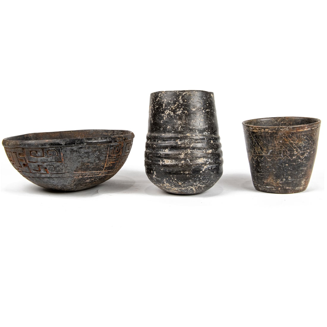 Three Pre-Columbian blackware vessels (1 of 2)