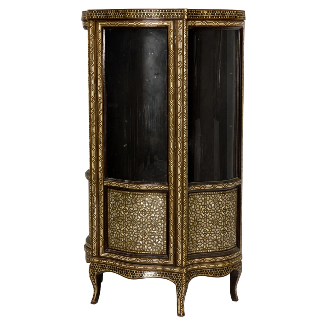 A Moroccan mother of pearl inlaid hardwood vitrine (1 of 5)