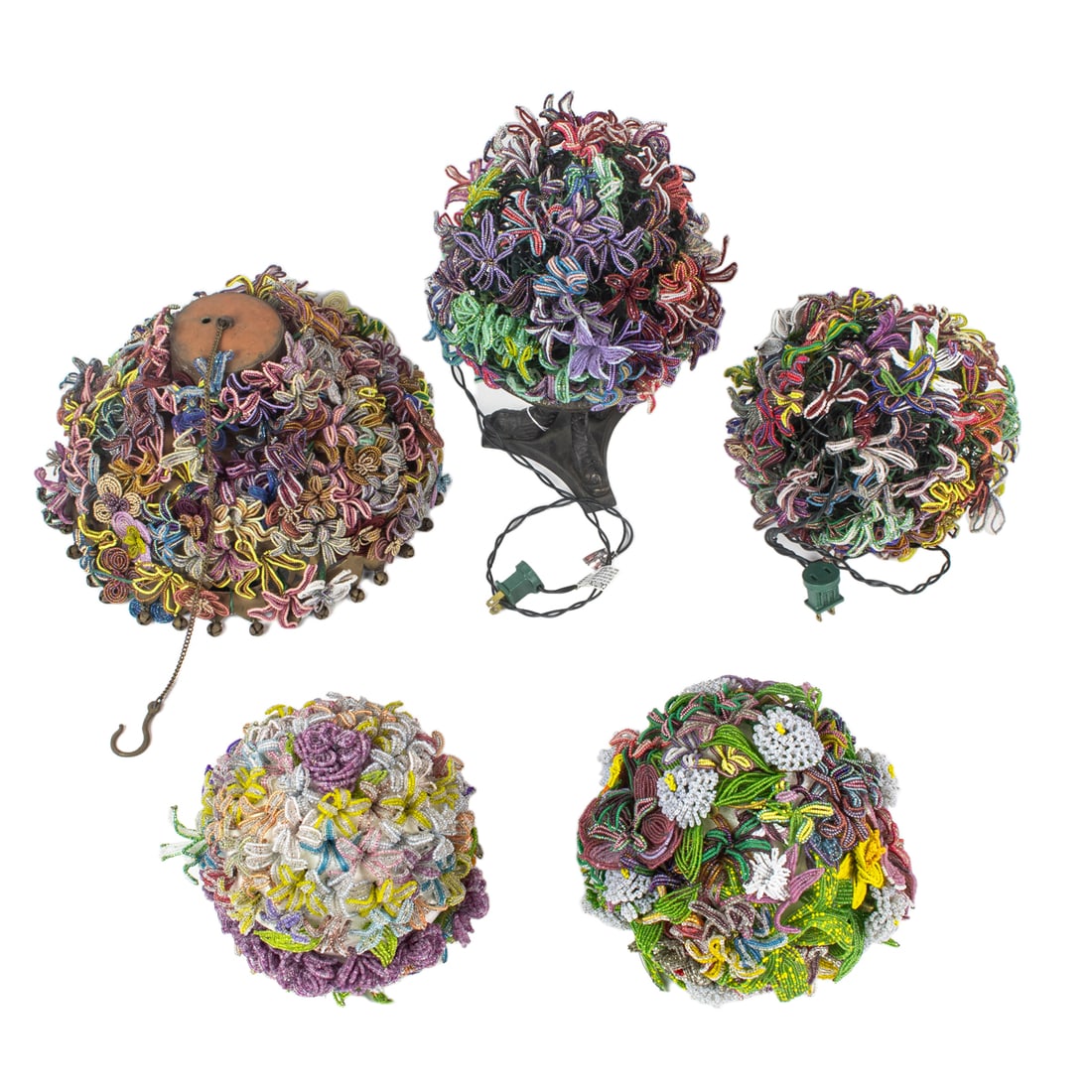 A group of beaded glass flower arrangements (1 of 3)