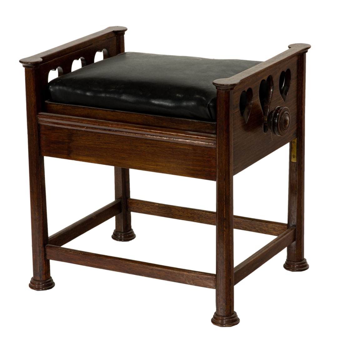 An English Arts & Crafts oak adjustable piano stool (1 of 4)