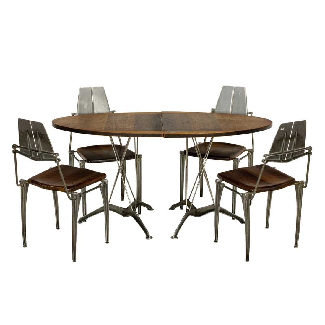 A Robert Josten aluminum and wood modular dining set, 1970s/80's (1 of 9)