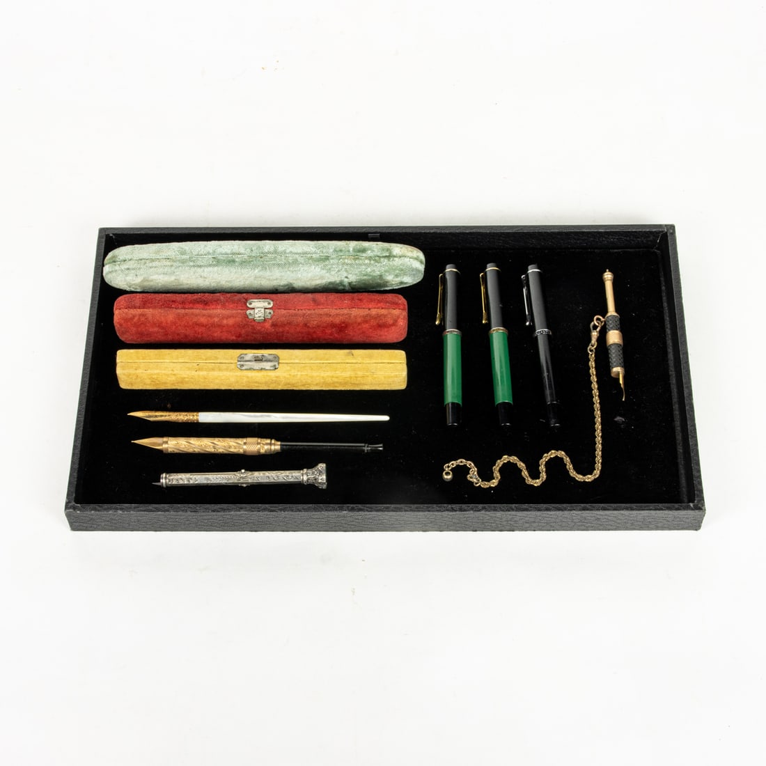 A group lot of antique fountain pens and pencils, including (3) Pelikan fountain pens; an Atkin (1 of 1)