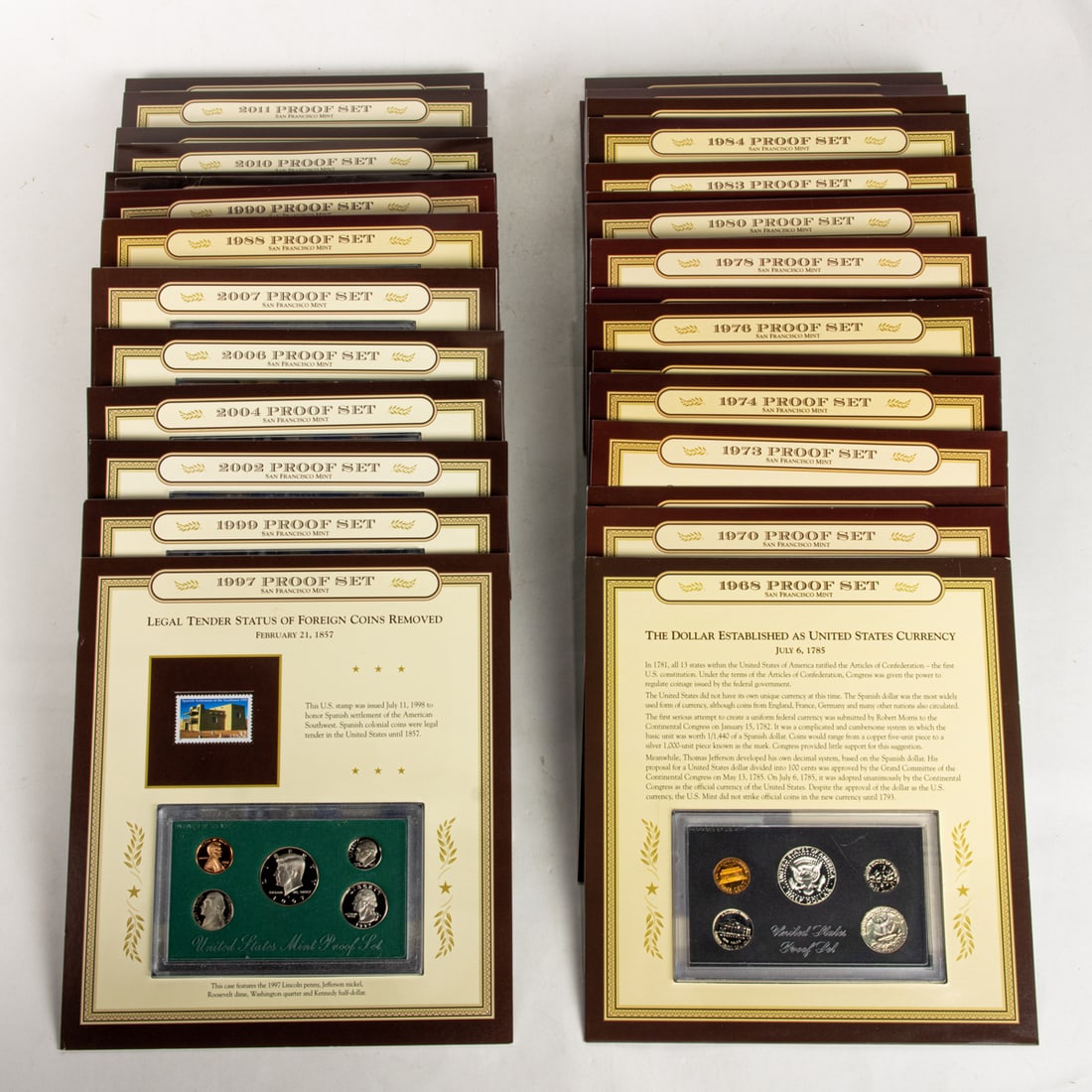 US Proof Sets from San Francisco Mint 1968//2012 with 33 custom cards (1 of 1)