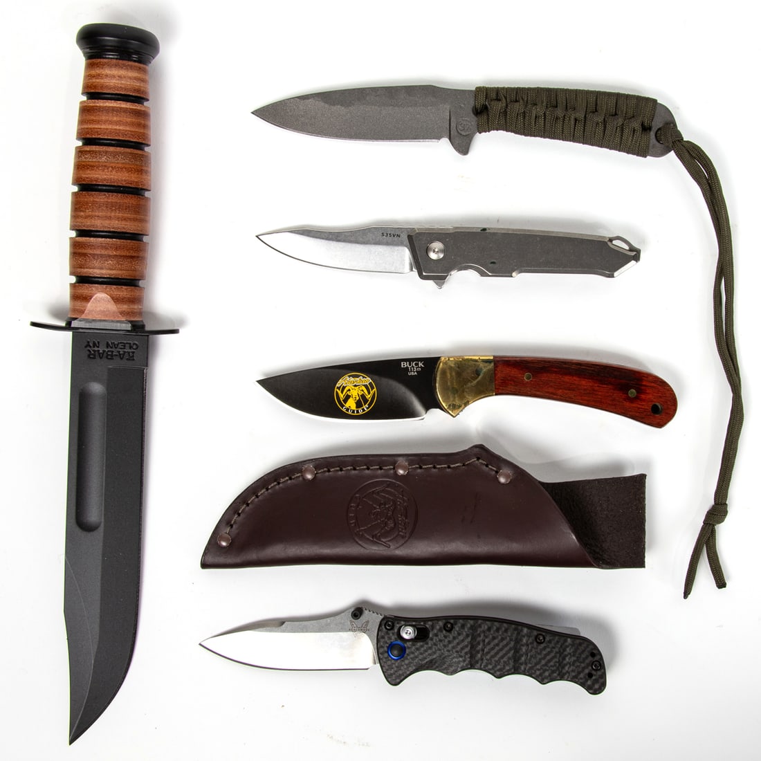 Five contemporary outdoor, utility and sporting knives in original boxes, including Spartan Metis Ti (1 of 1)