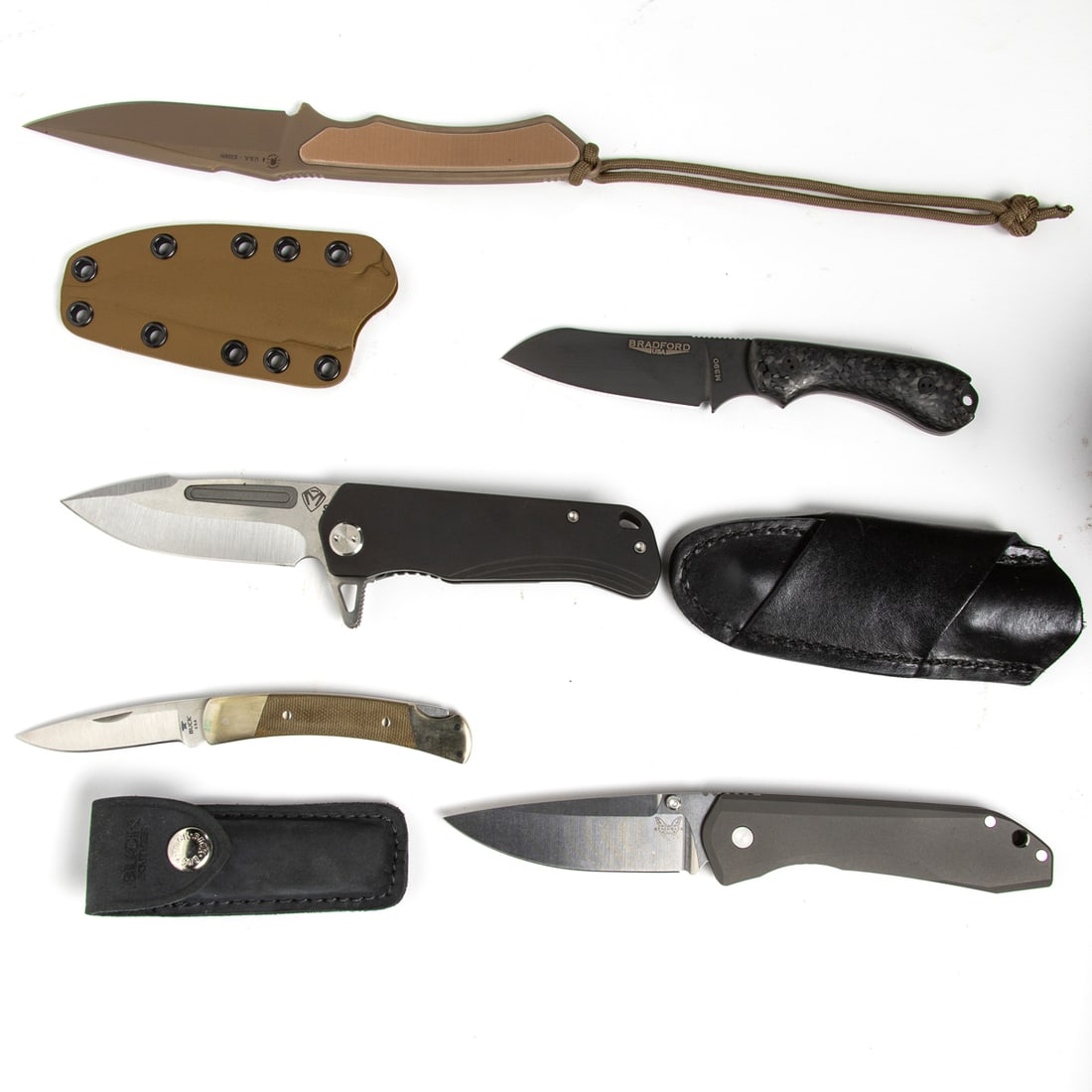 Five contemporary outdoor, utility and sporting knives in original boxes, including Benchmade 761 (1 of 1)