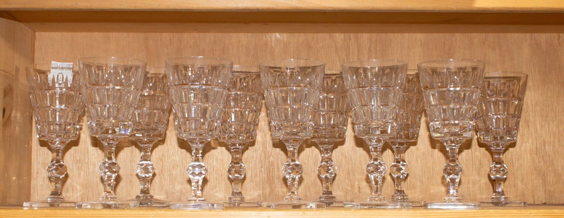 Eleven Hawkes cut glass water goblets in the 'Vernay' pattern (1 of 1)