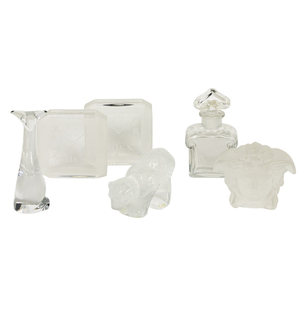 An assembeled group of glass including Lalique, Cartier, Baccarat and Versace (1 of 1)