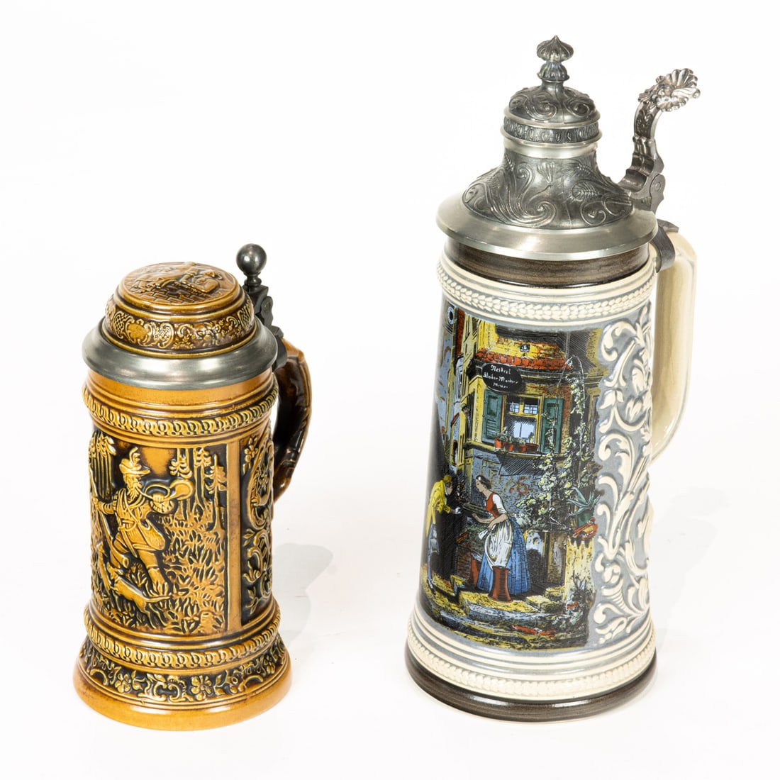 Two Gerzit pewter mounted ceramic steins (1 of 1)
