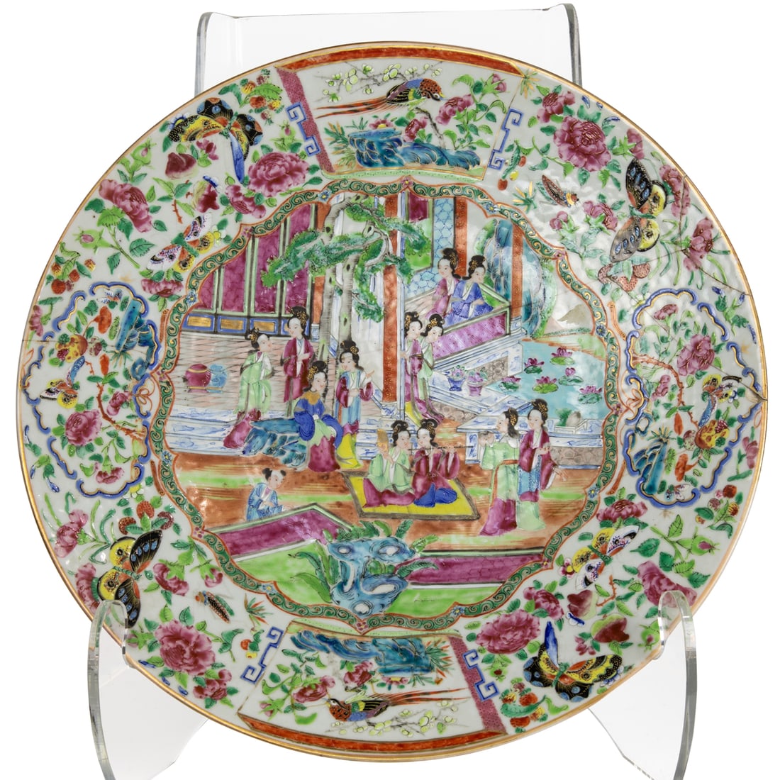Chinese Canton rose medallion dish. 14.75" across. (1 of 1)
