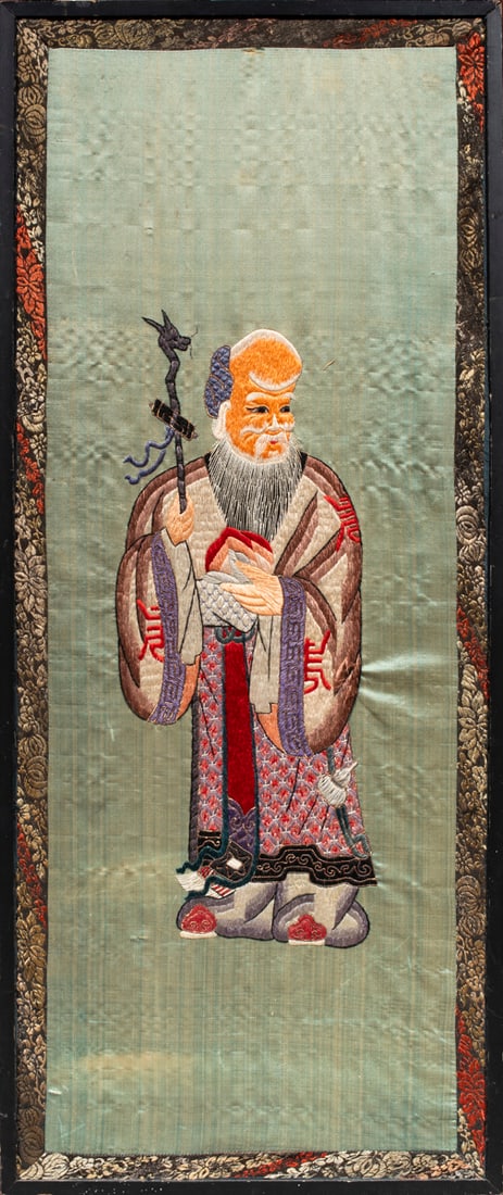 Chinese embroidered figural panel (1 of 1)