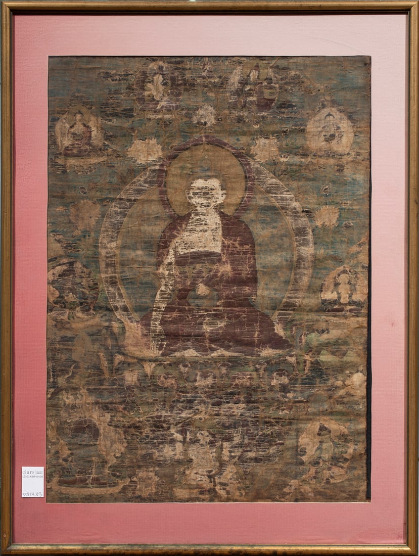 Tibetan thangka representing the Shakyamuni Buddha (1 of 1)