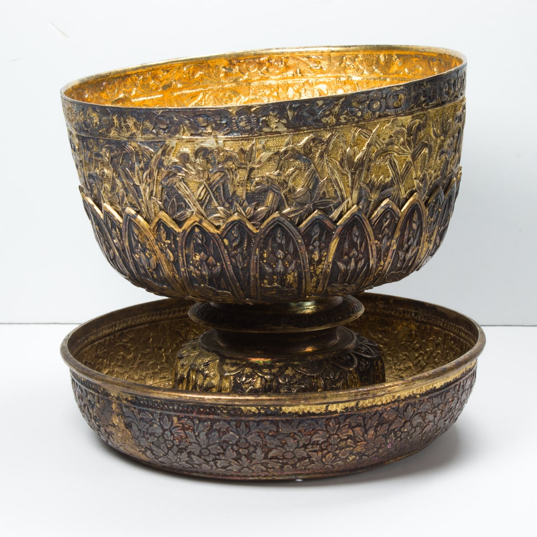 (lot of 3) Thai gilt silver bowls (1 of 2)