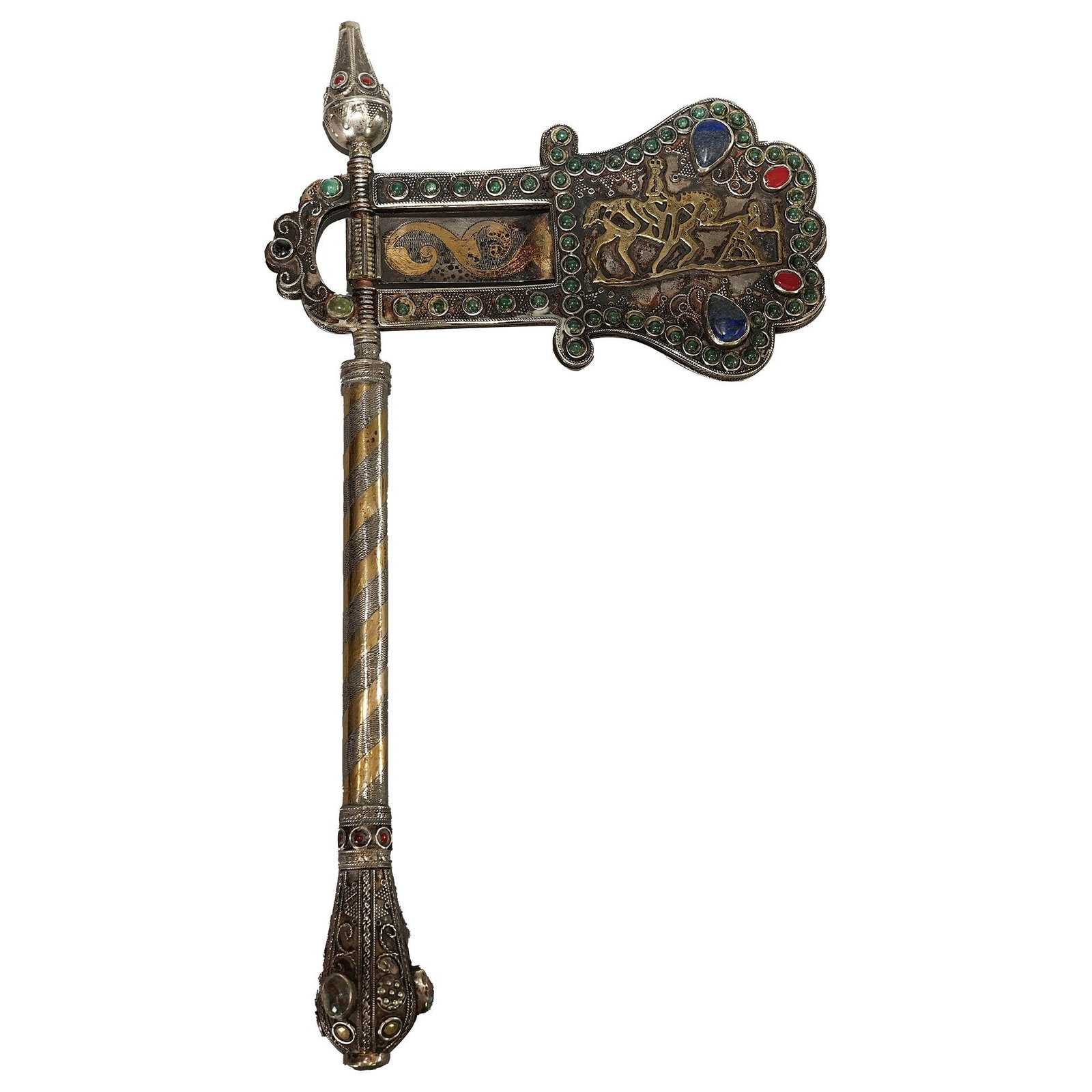 Judaica Purim Noise Maker' Grogger 'made by Peter Ehrenthal 1980s: Purim Noise Maker' Grogger 'made by Peter Ehrenthal 1980s, Judaica. 12.99"h x 7.09"w (33 x 18 cm) Provenance: Judaica collection from Abe Wintner, Los Angeles. Abe Wintner is one of America's top 100 