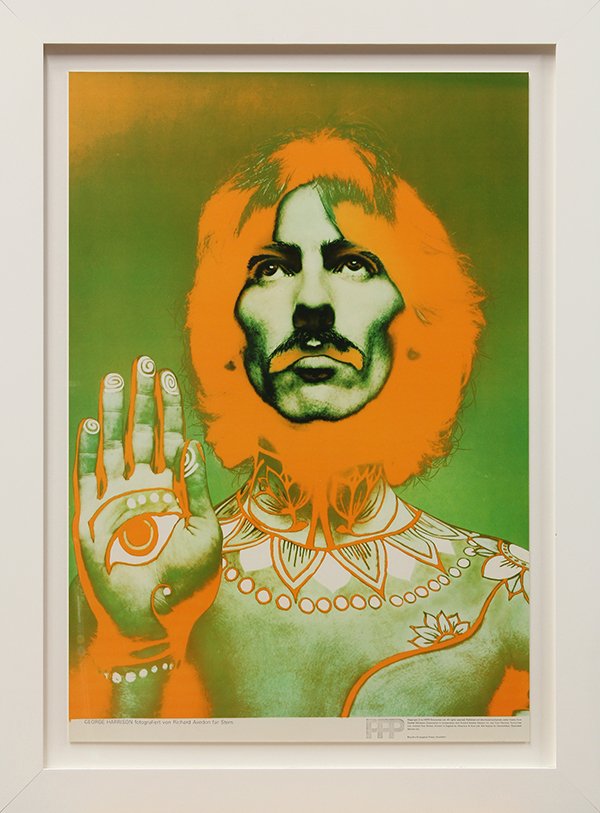 Posters, Richard Avedon, Psychedelic Beatles: (lot of 4) Framed posters, Psychedelic Beatles (John, Paul, Ringo, and George), 1967, by Richard Avedon (American, 1923-2004), published by Cowles Education Corporaton in co-operation with Richard Ave