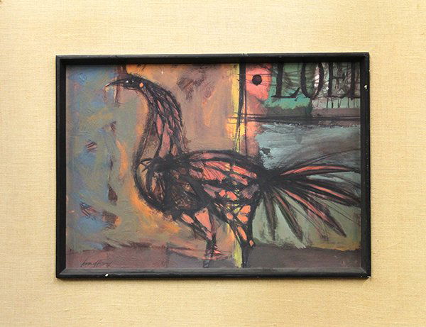 Painting, Howard Bradford, Abstract Bird: Framed oil on board, Abstract Bird, by Howard Bradford (Californian, 1919-2008), signed lower left, overall: 26.25"h x 33"h