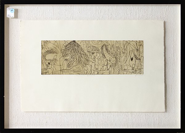 Etching, Gronk, Abstract Figures: Framed etching, Abstract Figures, by Gronk (American, b. 1954), signed lower right in pencil and numbered from an edition of 20 lower left, overall: 23.25"h x 32.25"w