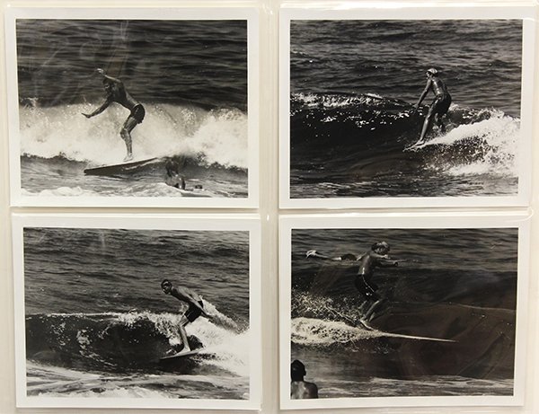 Surfing photographs by LeRoy Grannis: (lot of 15) Unframed photographs, ''26th Street,'' 1960, by LeRoy Grannis (Californian, 1917-2011), each stamped ''Aug 3, 1960'' verso, print (each): 4''h x 5''w. Provenance: Estate of LeRoy Grannis. 