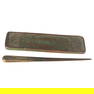 A Tiffany Studios patinated bronze pen tray and early letter opener the Zodiac pattern