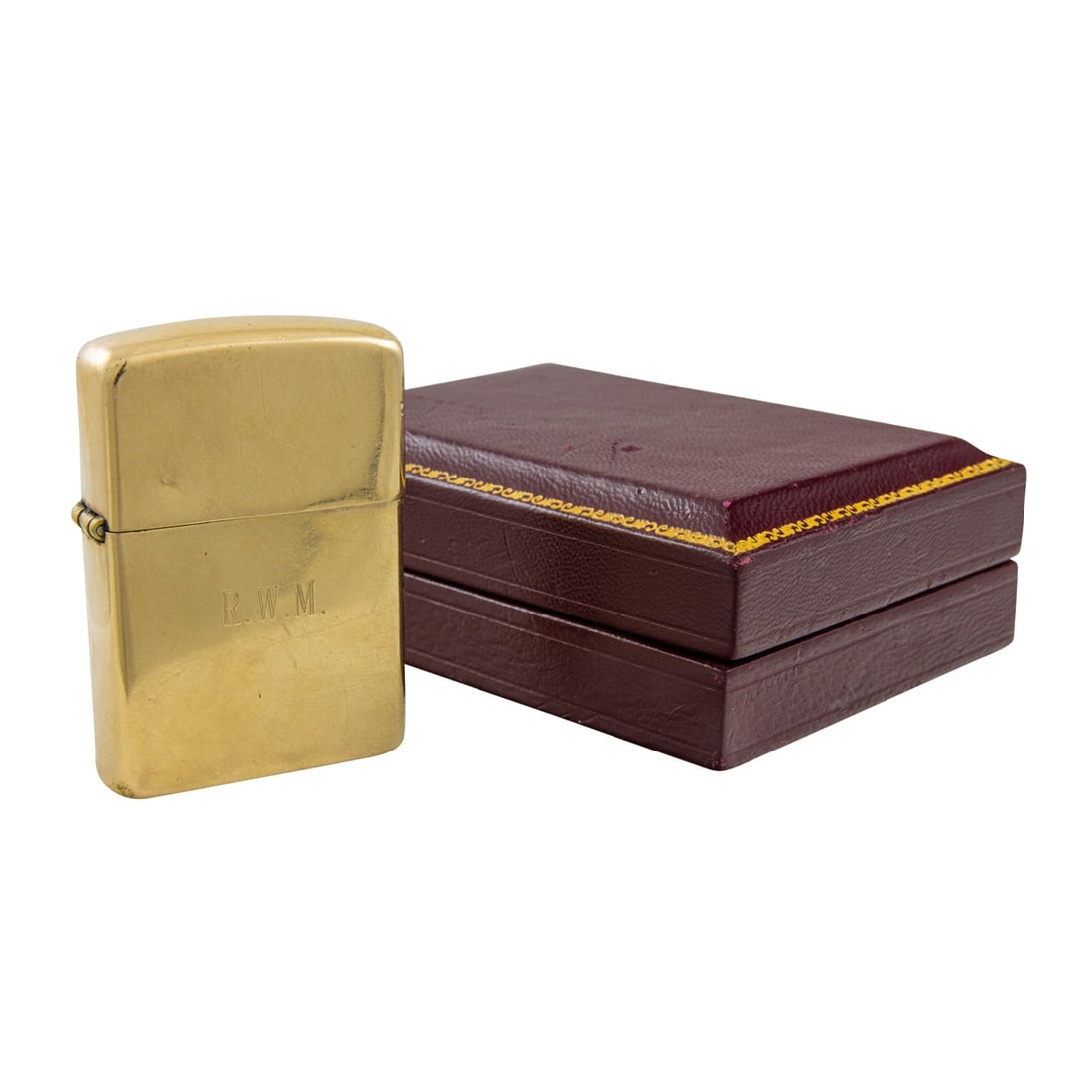 A cased 14kt gold Zippo lighter (1 of 1)