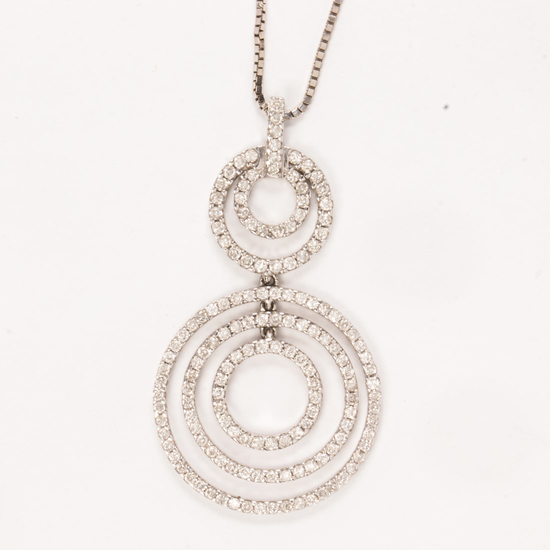 A diamond and 14k white gold pendant-necklace (1 of 2)