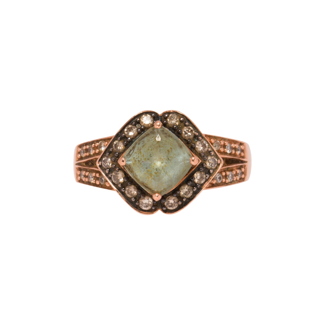 A LeVian aquamarine, colored diamond, diamond and 14k rose gold ring (1 of 2)