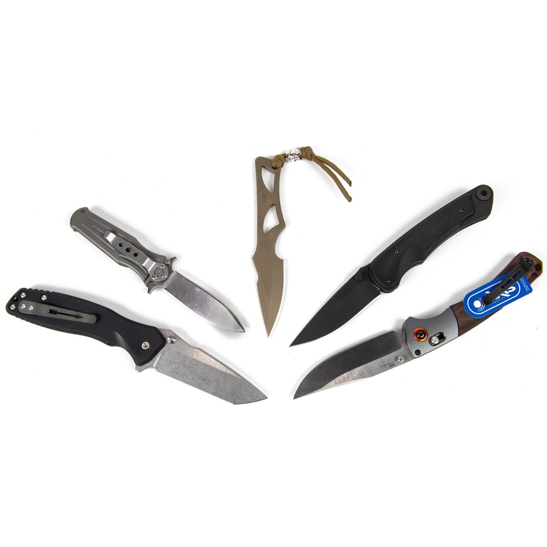 Five contemporary outdoor, utility and sporting knives in original boxes, including Benchmade (1 of 1)