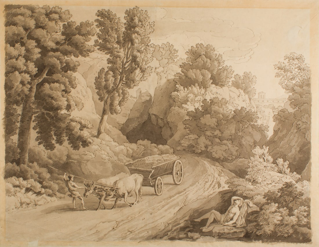 Work on paper, After Gaspard Dughet (Gaspar Poussin) (1 of 4)