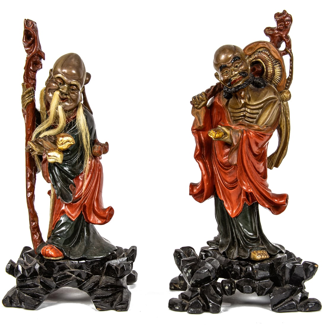 (lot of 2) Chinese lacquered religious figures (1 of 3)