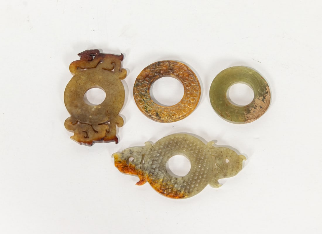 (lot of 4) Chinese archaistic jade bi discs (1 of 1)