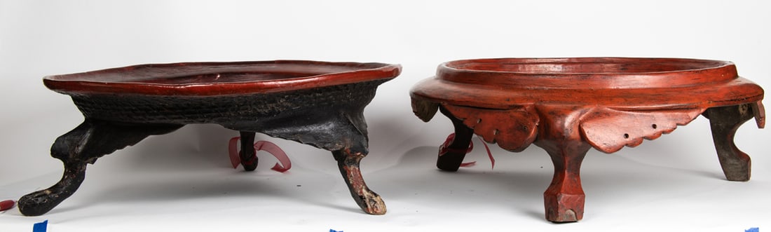 (lot of 2) Burmese lacquered trays (1 of 1)