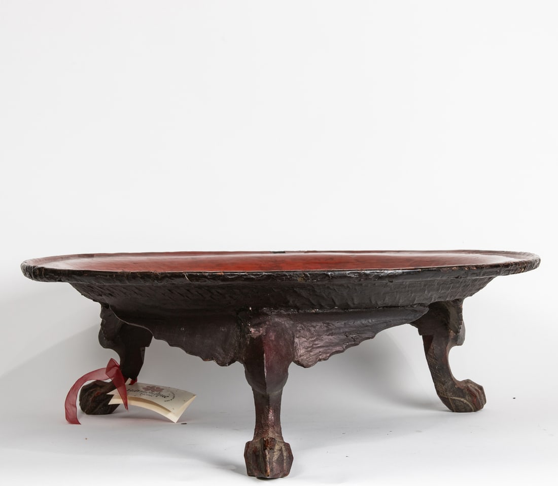 A Burmese red lacquered tripod tray (1 of 1)