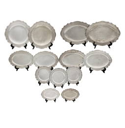 A suite of German 930 standard trays incl pair Shreve trays with Crocker family provenance [13]