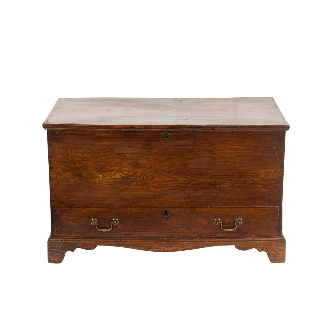 An oak blanket chest: An oak blanket chest, 19th century, fitted with single drawer, 23"h x 38"d x 20"w