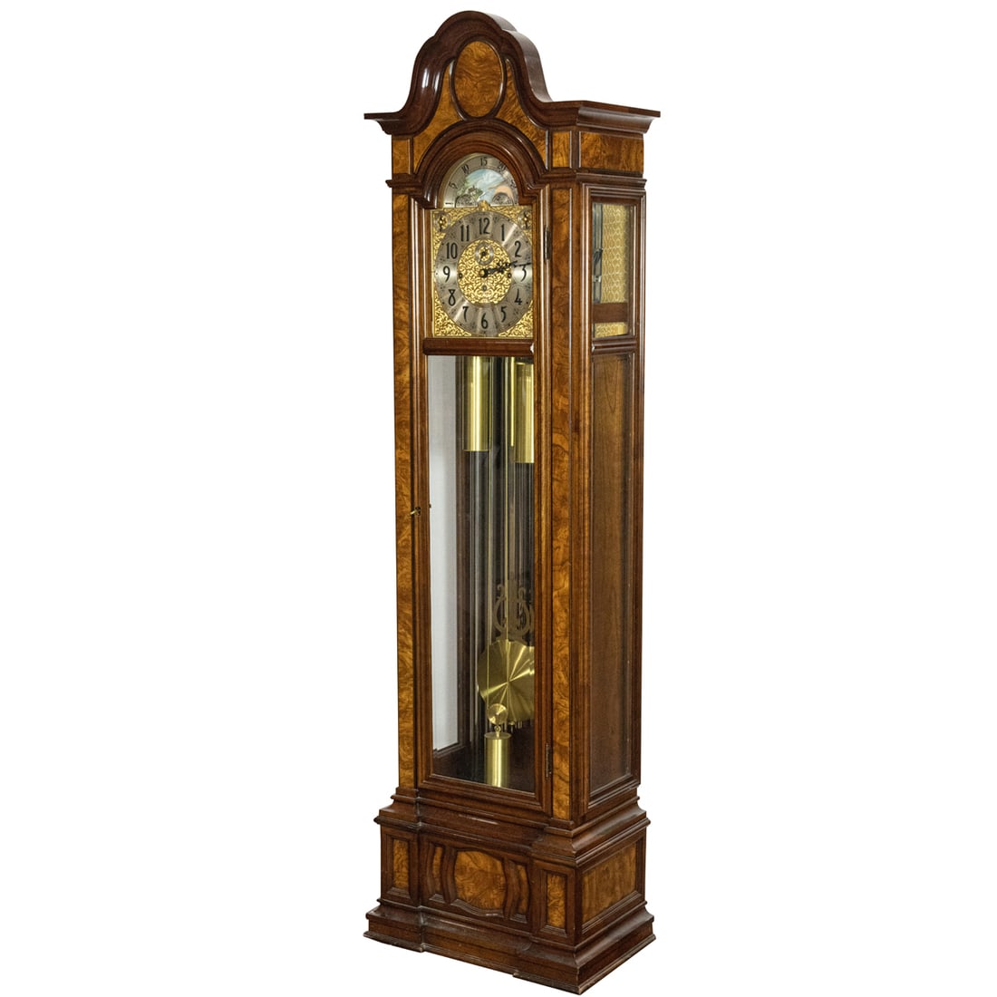 A Herschede walnut 'Sheffield' nine-tube tall case clock with pendulum (1 of 4)