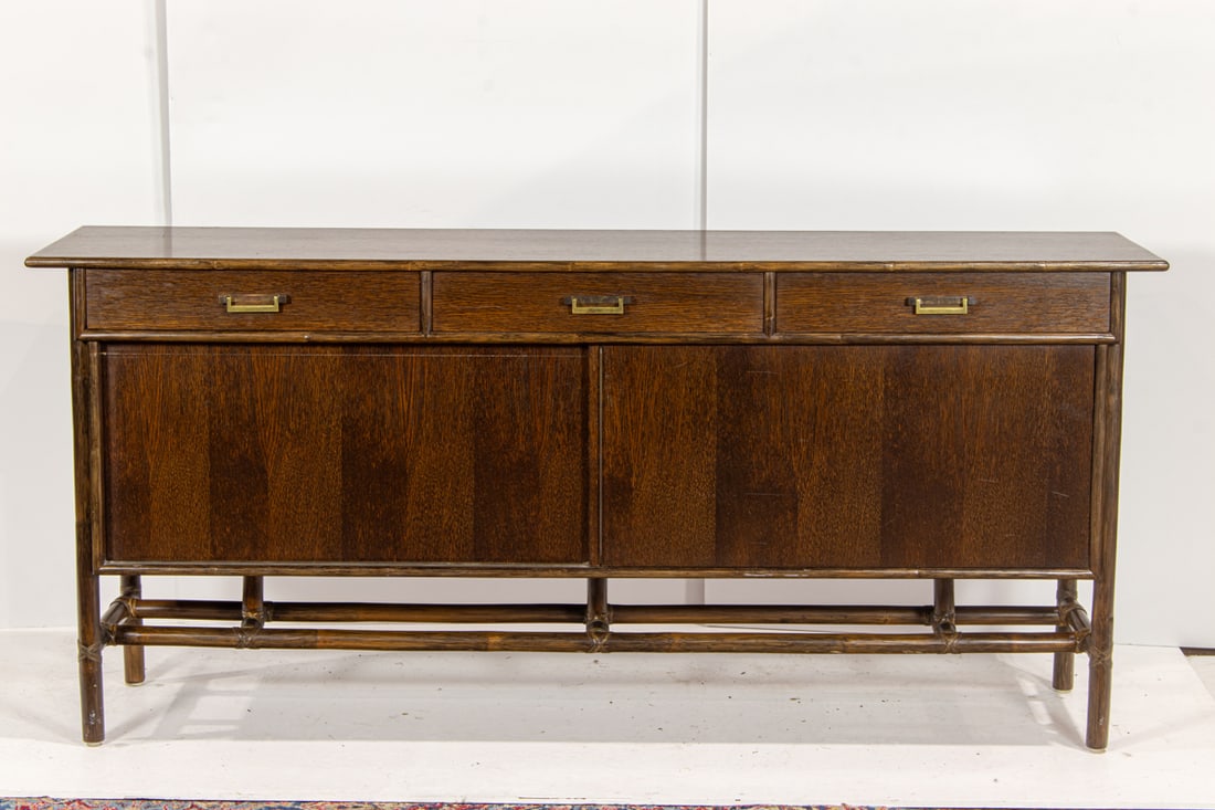 A McGuire oak sideboard with sliding door (1 of 4)