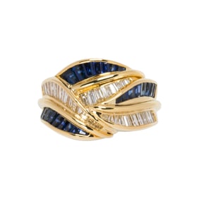 A Namdar sapphire, diamond and 18k gold ring