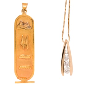 A group of diamond and gold jewelry