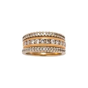 A diamond and 18k gold ring