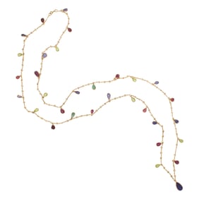 A multi-stone and gilt silver necklace