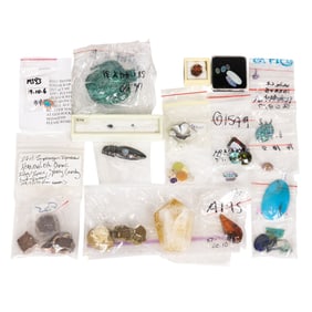 A bag of assorted gemstones