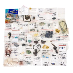 A bag of assorted gemstones